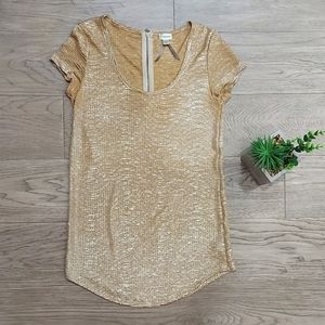 Dynamite Gold Shimmery Tunic Top size XS